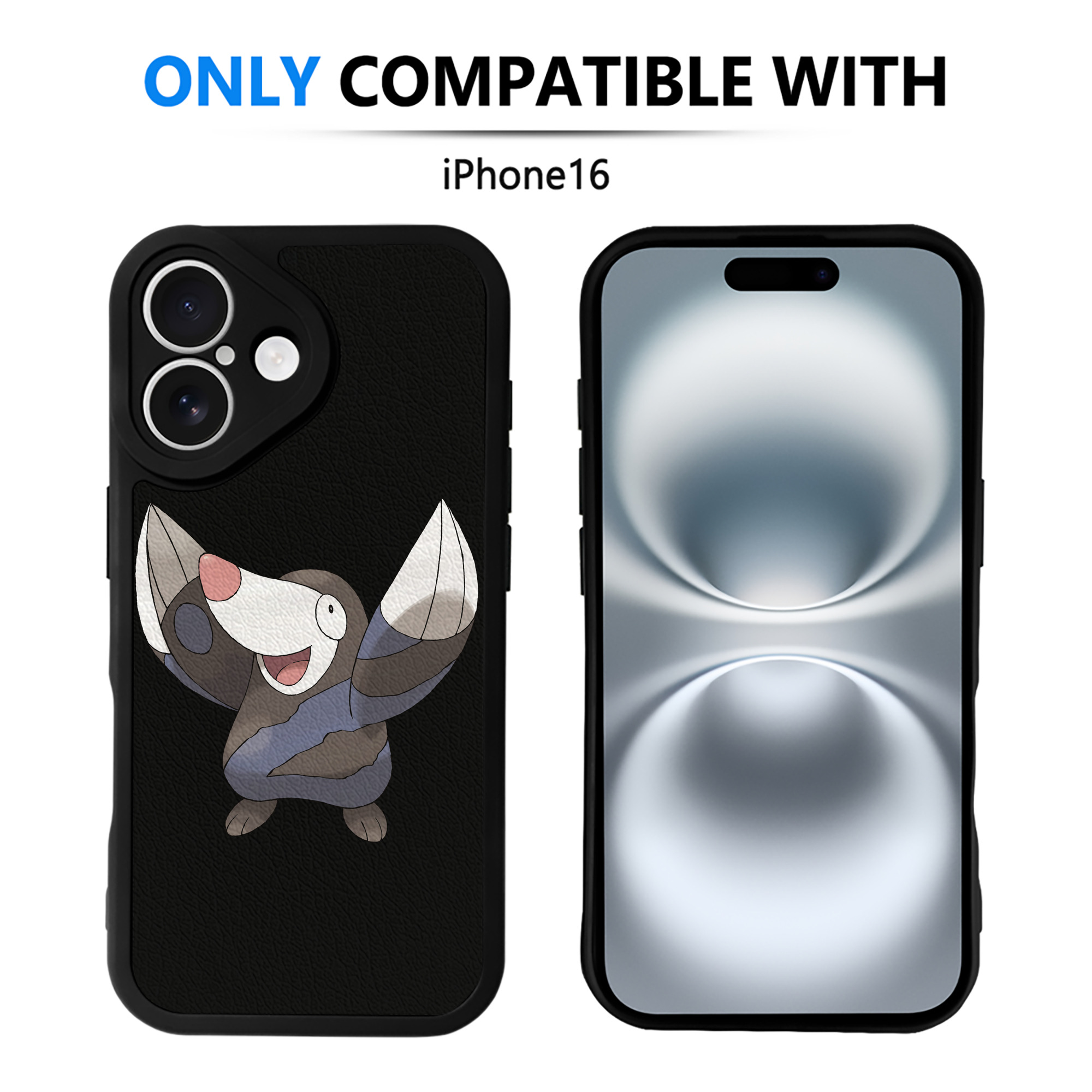 （画像用） ポケットモンスター Pokémon 【iPhone 16シリーズ対応】シリコンスマホケース（レザー調） 材質：シリコン